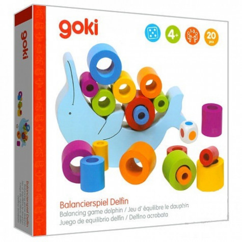 GOKI Balanční dřevěná hra Delfín ~ 2