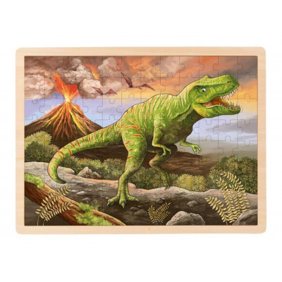 GOKI Dřevěné puzzle T-Rex 96 dílků