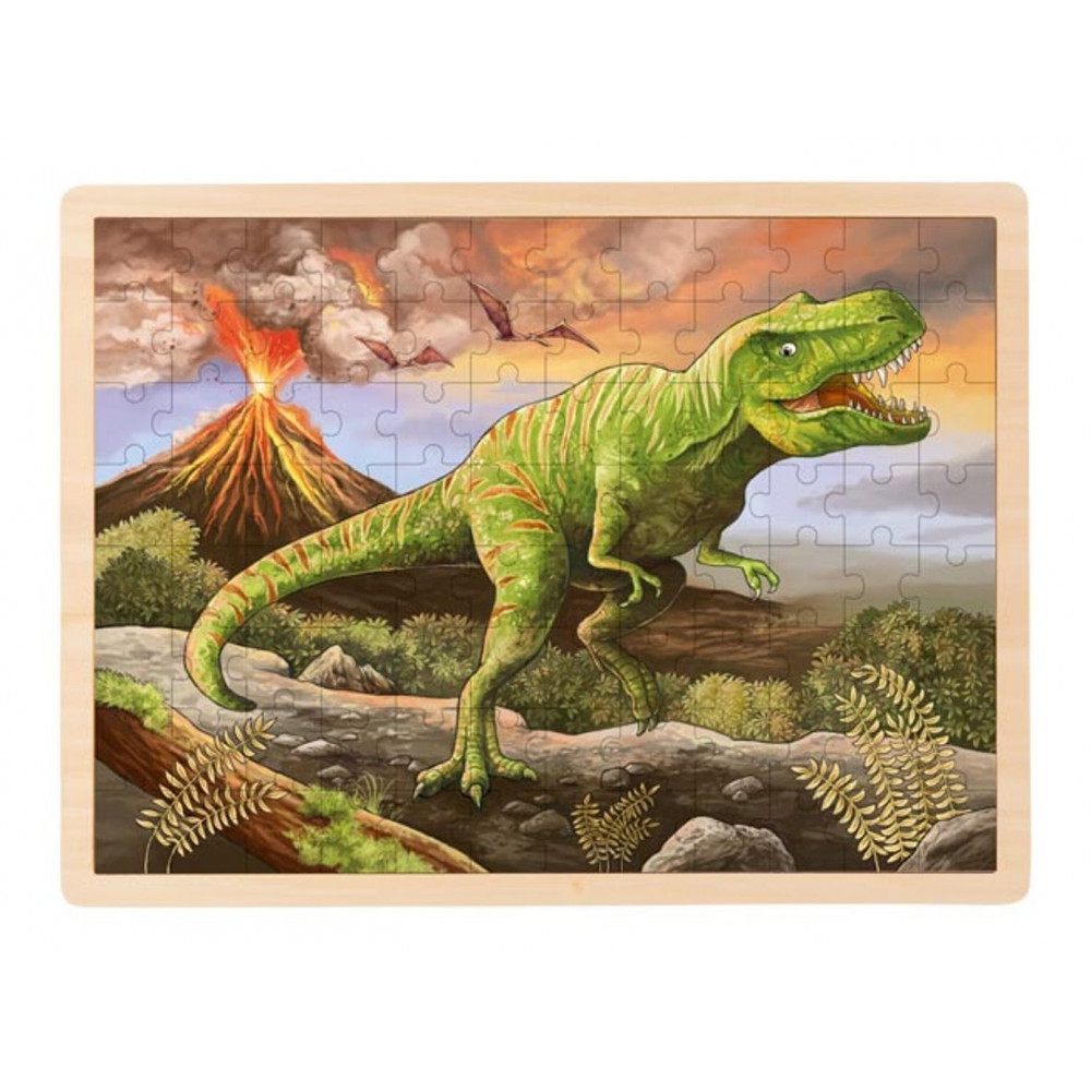 GOKI Dřevěné puzzle T-Rex 96 dílků
