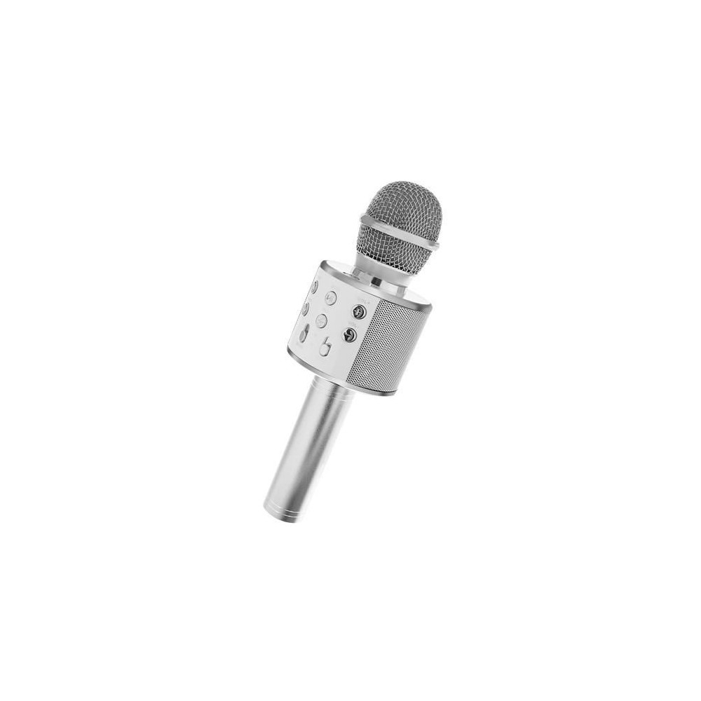 Karaoke mikrofon bluetooth - stříbrný
