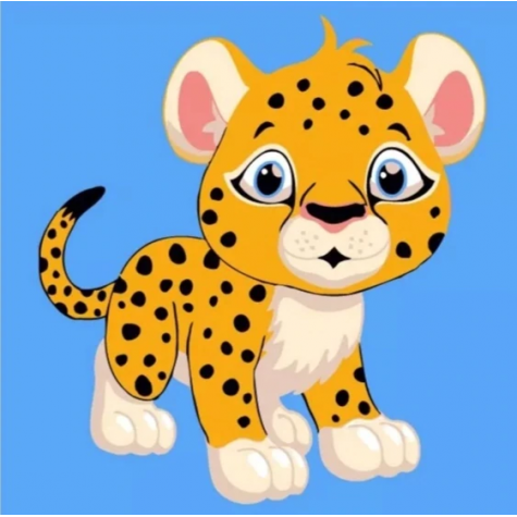 Malování podle čísel pro děti - leopard ~ 2