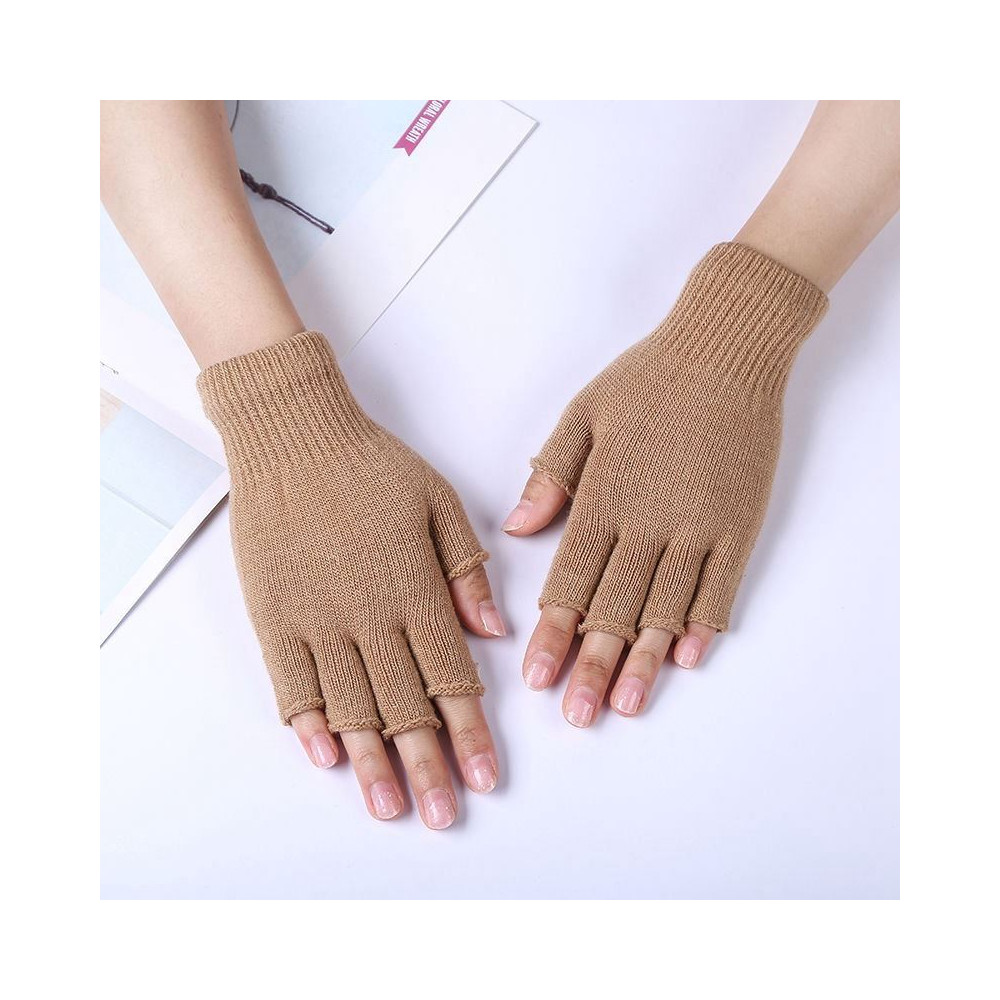 Bezprsté rukavice - hnědé