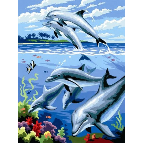 Royal Malování podle čísel 22x30 cm - Delfíni