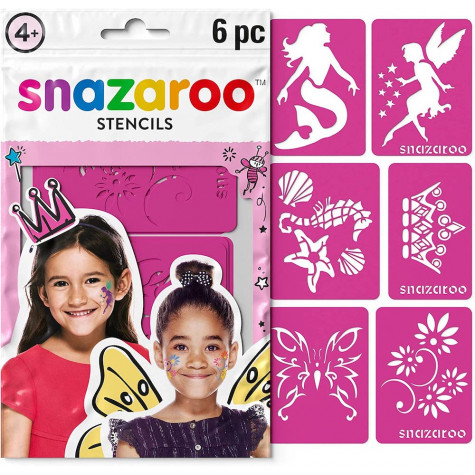 Snazaroo Šablony na obličejové barvy 6 ks - růžové ~ 1