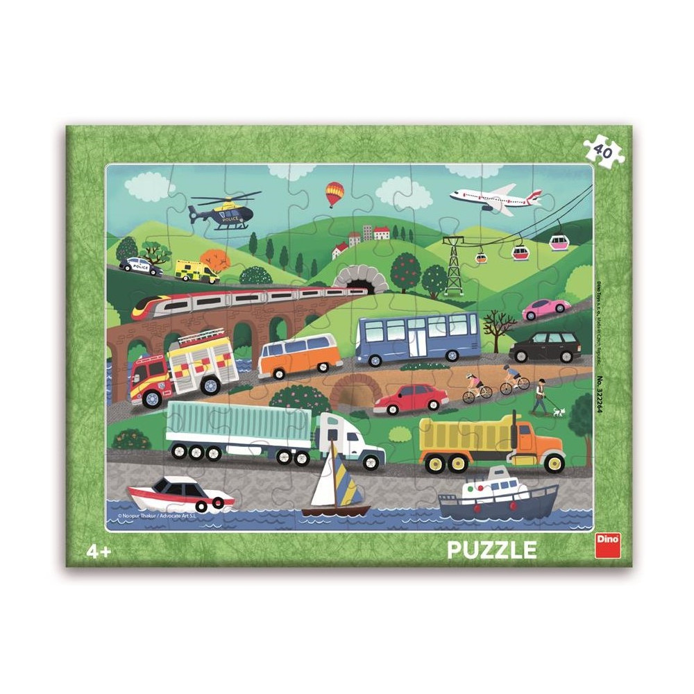 Dino Dopravní prostředky deskové puzzle 40 dílků