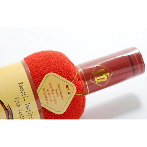 Ručník v dárkovém balení láhev vína - červený