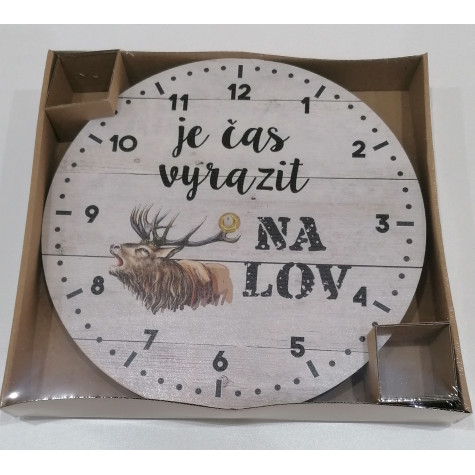 Dřevěné hodiny 24 cm - Pro myslivce ~ 2