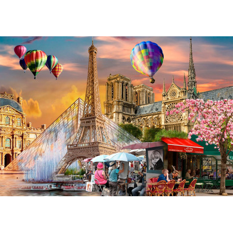 WOODEN CITY Dřevěné puzzle Jaro v Paříži 2v1, 75 dílků EKO ~ 2