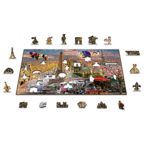 WOODEN CITY Dřevěné puzzle Jaro v Paříži 2v1, 75 dílků EKO ~ 4