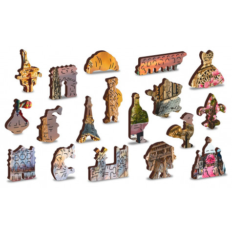 WOODEN CITY Dřevěné puzzle Jaro v Paříži 2v1, 75 dílků EKO ~ 6