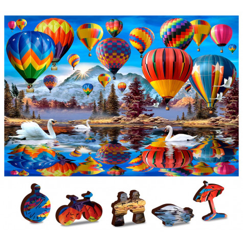 WOODEN CITY Dřevěné puzzle Klidné cestování 2v1, 75 dílků EKO ~ 1