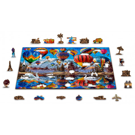 WOODEN CITY Dřevěné puzzle Klidné cestování 2v1, 75 dílků EKO