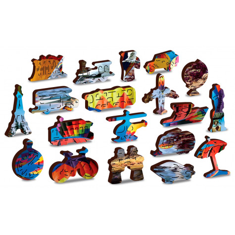 WOODEN CITY Dřevěné puzzle Klidné cestování 2v1, 75 dílků EKO ~ 6