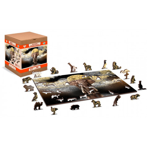 WOODEN CITY Dřevěné puzzle Sloní sny 2v1, 75 dílků EKO ~ 3