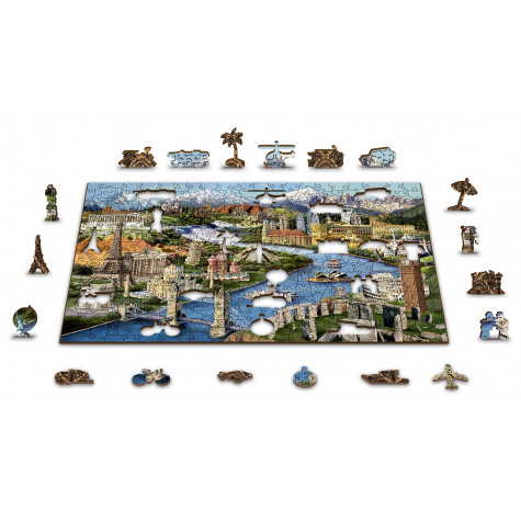 WOODEN CITY Dřevěné puzzle Světové památky 2v1, 75 dílků EKO