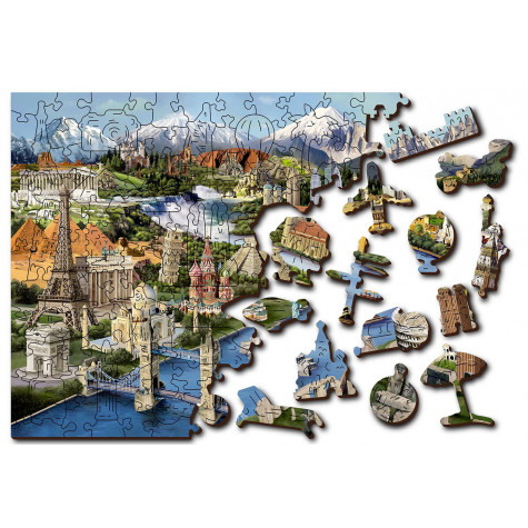 WOODEN CITY Dřevěné puzzle Světové památky 2v1, 75 dílků EKO ~ 7