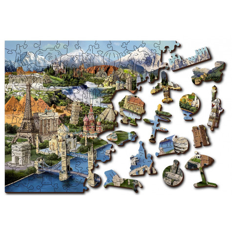 WOODEN CITY Dřevěné puzzle Světové památky 2v1, 75 dílků EKO