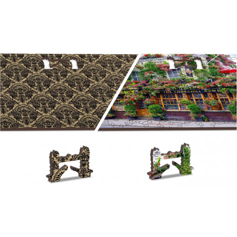 WOODEN CITY Dřevěné puzzle Londýnská hospoda 2v1, 75 dílků EKO ~ 5