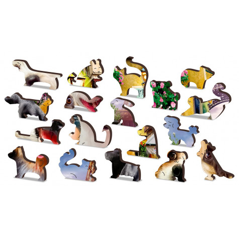 WOODEN CITY Dřevěné puzzle Štěňata v Paříži 2v1, 75 dílků EKO ~ 6