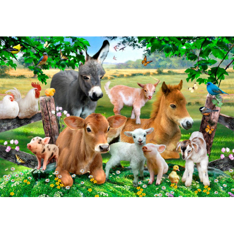 WOODEN CITY Dřevěné puzzle Školka na farmě 2v1, 75 dílků EKO ~ 2