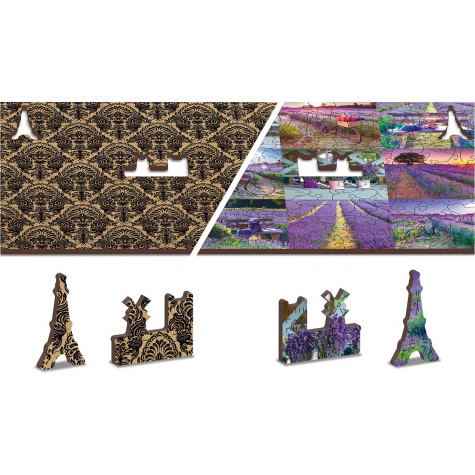 WOODEN CITY Dřevěné puzzle Levandulová Francie 2v1, 75 dílků EKO ~ 5