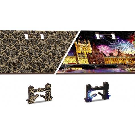 WOODEN CITY Dřevěné puzzle Noční Londýn 2v1, 75 dílků EKO ~ 5