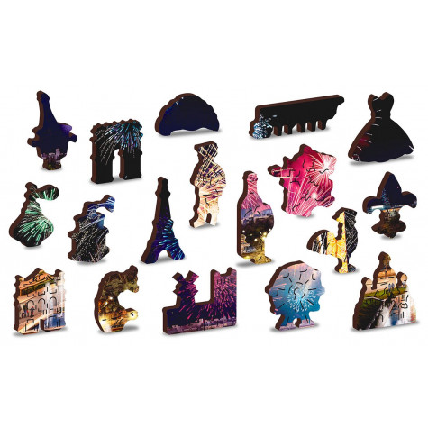 WOODEN CITY Dřevěné puzzle Noční Paříž 2v1, 75 dílků EKO ~ 6