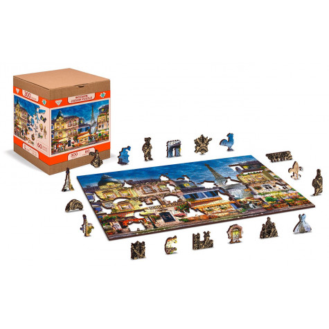 WOODEN CITY Dřevěné puzzle Snídaně v Paříži 2v1, 75 dílků EKO ~ 3