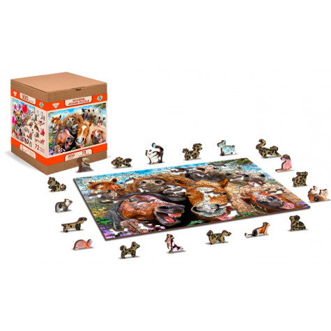 WOODEN CITY Dřevěné puzzle Koně všude kolem 2v1, 75 dílků EKO ~ 3