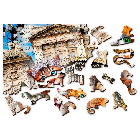 WOODEN CITY Dřevěné puzzle Koťata v Londýně 2v1, 75 dílků EKO ~ 7