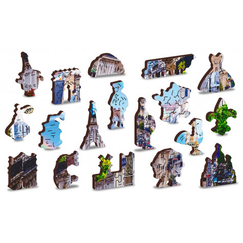 WOODEN CITY Dřevěné puzzle Rušná Paříž 2v1, 150 dílků EKO ~ 6