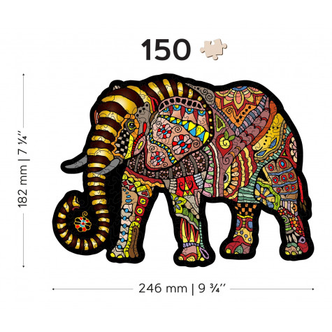 WOODEN CITY Dřevěné puzzle Magický slon 150 dílků EKO