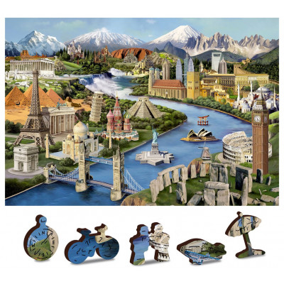 WOODEN CITY Dřevěné puzzle Světové památky 2v1, 150 dílků EKO