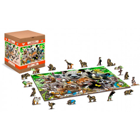 WOODEN CITY Dřevěné puzzle Medvědí ráj 2v1, 150 dílků EKO ~ 3
