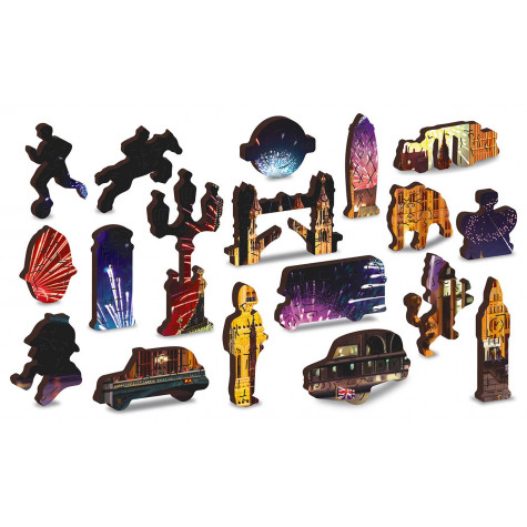 WOODEN CITY Dřevěné puzzle Noční Londýn 2v1, 150 dílků EKO ~ 7