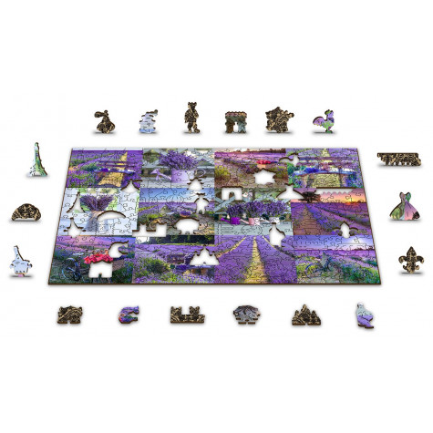 WOODEN CITY Dřevěné puzzle Levandulová Francie 2v1, 150 dílků EKO ~ 4