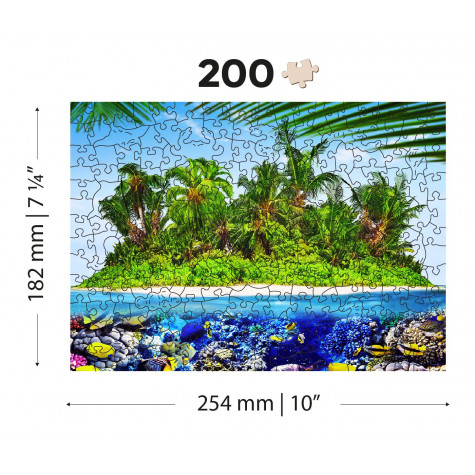 WOODEN CITY Dřevěné puzzle Exotický ostrov pokladů 2v1, 200 dílků EKO ~ 3
