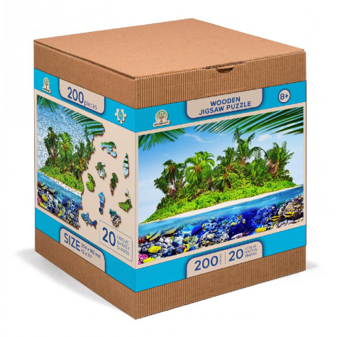 WOODEN CITY Dřevěné puzzle Exotický ostrov pokladů 2v1, 200 dílků EKO ~ 5