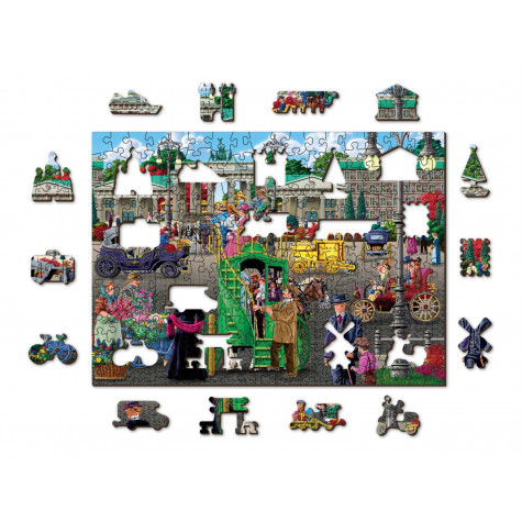 WOODEN CITY Dřevěné puzzle Pařížské náměstí v Berlíně 2v1, 200 dílků EKO ~ 1
