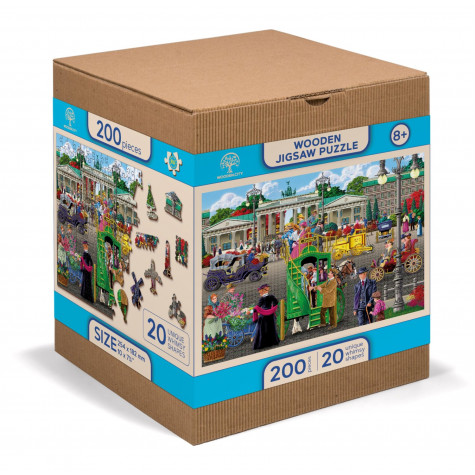WOODEN CITY Dřevěné puzzle Pařížské náměstí v Berlíně 2v1, 200 dílků EKO ~ 2