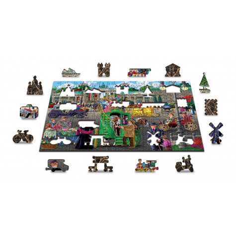 WOODEN CITY Dřevěné puzzle Pařížské náměstí v Berlíně 2v1, 200 dílků EKO ~ 3