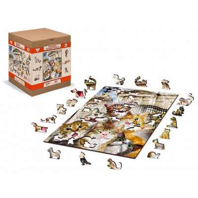 WOODEN CITY Dřevěné puzzle Koťata v Londýně 2v1, 300 dílků EKO