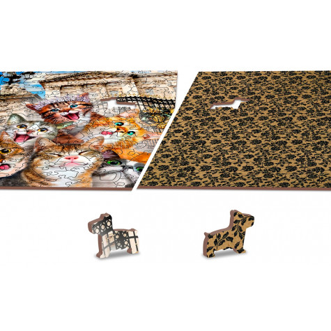 WOODEN CITY Dřevěné puzzle Koťata v Londýně 2v1, 300 dílků EKO