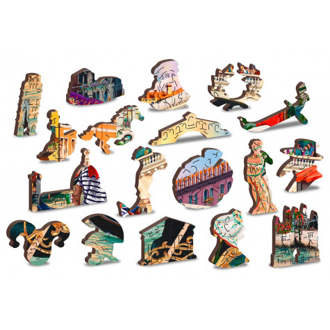 WOODEN CITY Dřevěné puzzle Benátský karneval 2v1, 300 dílků EKO ~ 5
