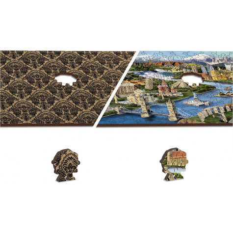 WOODEN CITY Dřevěné puzzle Světové památky 2v1, 300 dílků EKO