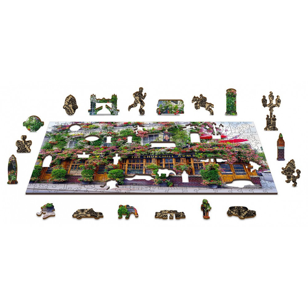 WOODEN CITY Dřevěné puzzle Londýnská hospoda 2v1, 300 dílků EKO