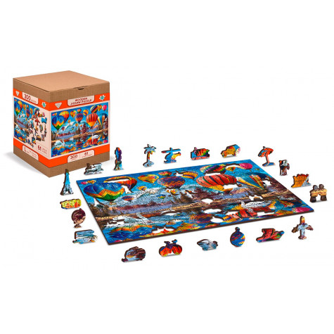 WOODEN CITY Dřevěné puzzle Klidné cestování 2v1, 600 dílků EKO ~ 3