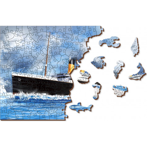 WOODEN CITY Dřevěné puzzle Titanic 2v1, 505 dílků EKO