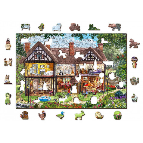 WOODEN CITY Dřevěné puzzle Dům na letní sezónu 2v1, 505 dílků EKO ~ 1
