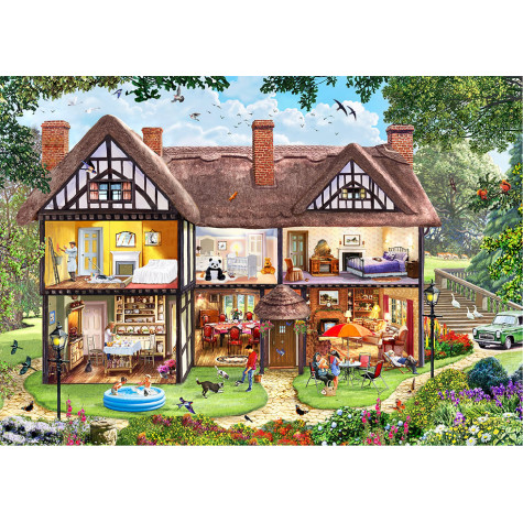 WOODEN CITY Dřevěné puzzle Dům na letní sezónu 2v1, 505 dílků EKO ~ 2